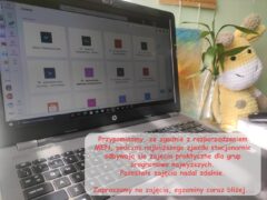 Przypominamy, ze zgodnie z rozporządzeniem MEN, podczas najbliższego zjazdu stacjonarnie odbywają się zajęcia praktyczne dla grup programowo najwyższych. Pozostałe zajęcia nadal zdalnie. Zapraszamy na zajęcia, egzaminy coraz bliżej...